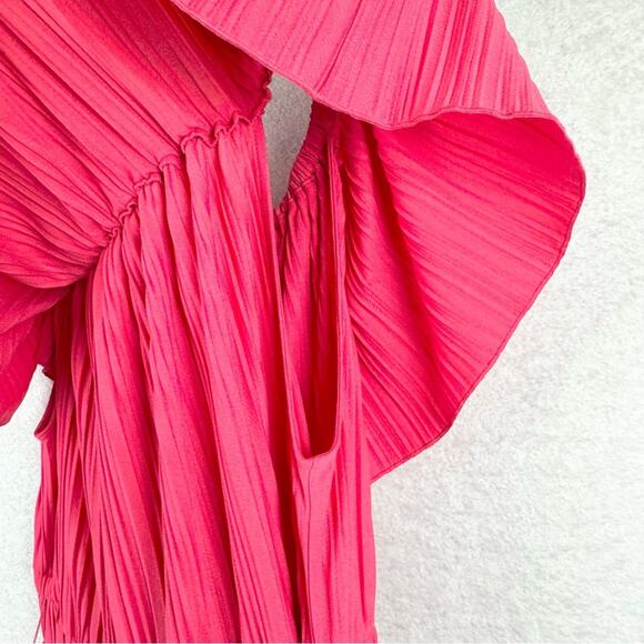 Lane Bryant Convertible Off-The-Shoulder Pleated Midi Dress In Rouge Red 18/20 - Picture 10 of 15